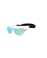 WHITE FRAME WITH REVO BLUE LENS